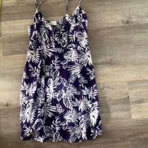 Ocean drive sleeveless dress blue/purple with white print. Size medium